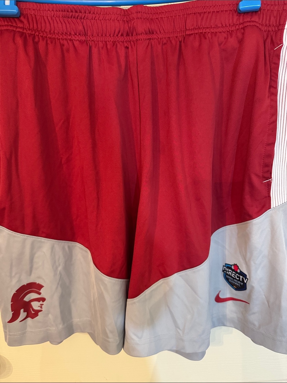 USC Authentic Football Team issued gear Nike Men’s Red and Gray Athletic Shorts